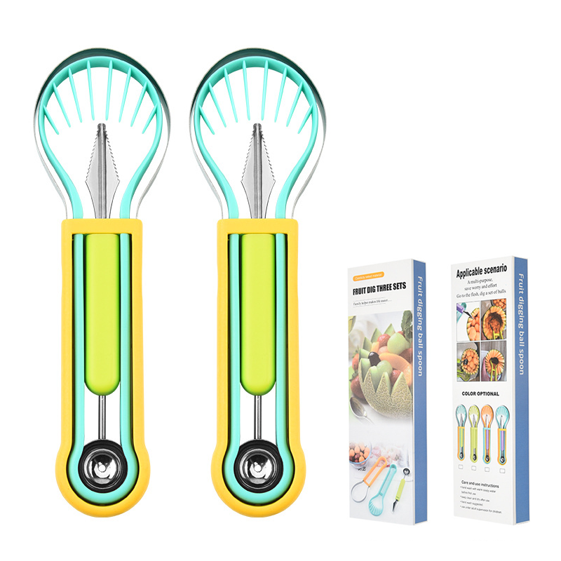🍉🍈🥄 TIDSBEGRÄNSAT ERBJUDANDE: 50 % RABATT! Multifunktionellt fruktskär- och skopset – Skär och skopa ur vattenmelon, melon och mer – Perfekt för fruktsallader, sommarfester och barnens mellanmål 🎉