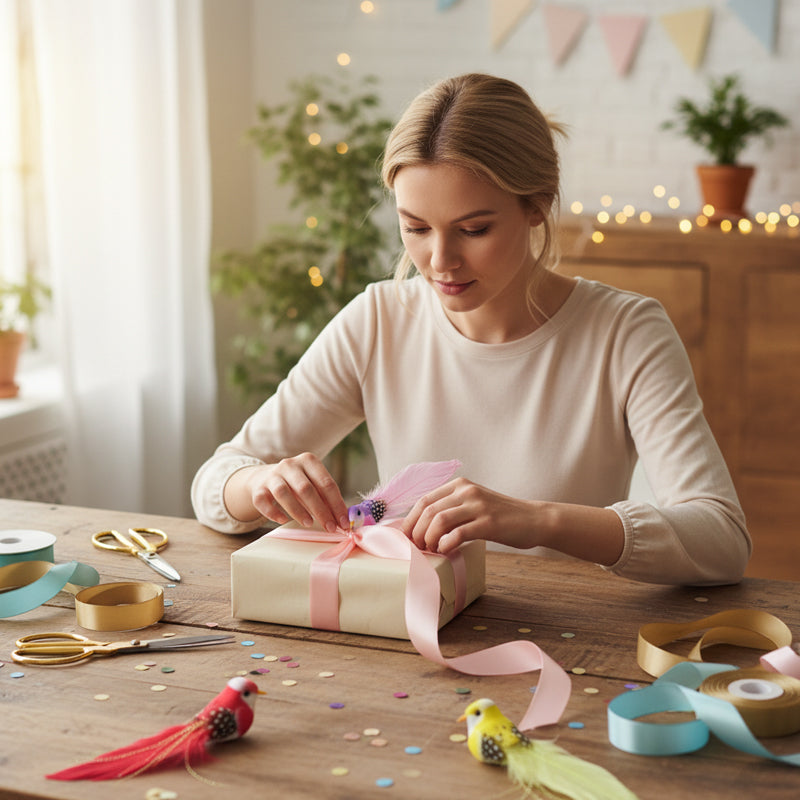 🐦 Fåglar av konstgjorda fjädrar med klämma (12 stycken per förpackning