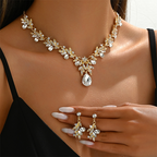 🎉 Rea 2026 — Över 37 400 sålda!✨ Set med glittrande droppformade hänge och örhängen – Glamoröst