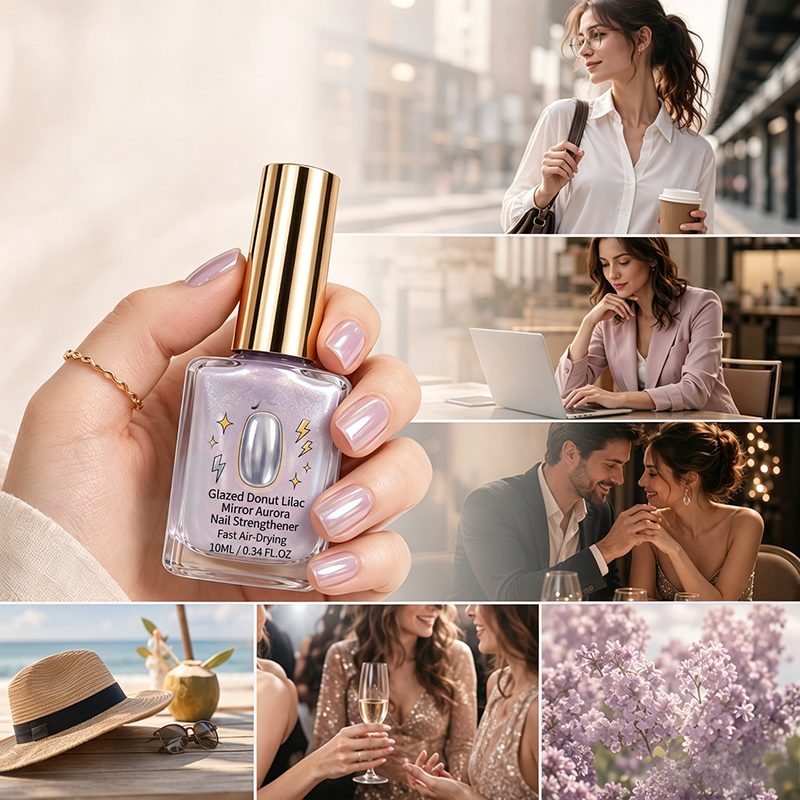 🎉 2026-rea — Över 24 700 sålda!💅 Lilac Glossy Mirror nagelförstärkar
