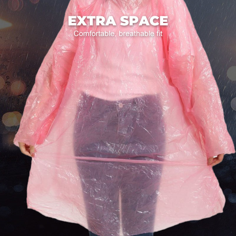 🌧️ Bärbar, engångsregnrock – ✨ Fjäderlätt, omedelbart skydd och en smidig, bekymmersfri utflykt 🎒🏕️