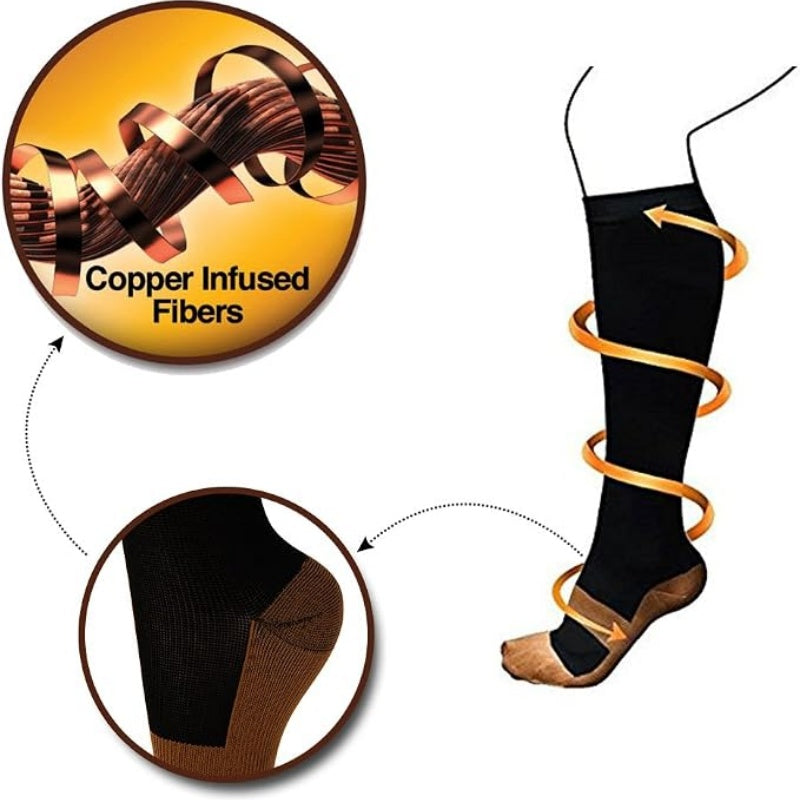 🧦 50 % RABATT UNDER BEGRÄNSAD TID! ⚡ Unisex-kompressionsstrumpor med koppar och graderad kompression – ger stöd, håller fötterna fräscha och passar i många sammanhang