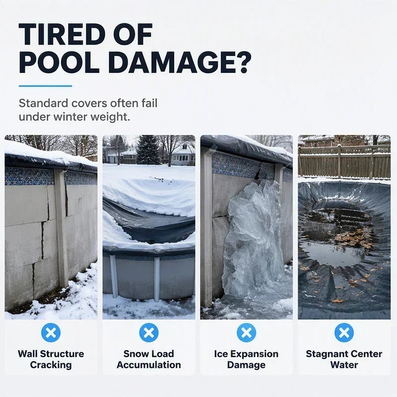 ❄️ 50 % RABATT UNDER BEGRÄNSAD TID! ✨ Rund uppblåsbar luftkudde för vinterförvaring av pool – minskar istrycket, vinterskydd för poolen