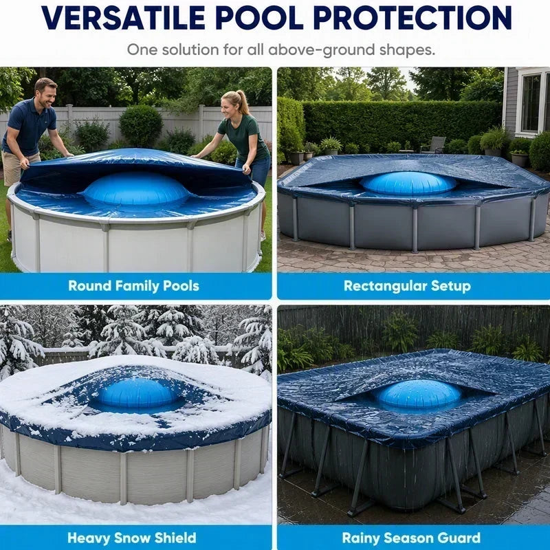 ❄️ 50 % RABATT UNDER BEGRÄNSAD TID! ✨ Rund uppblåsbar luftkudde för vinterförvaring av pool – minskar istrycket, vinterskydd för poolen