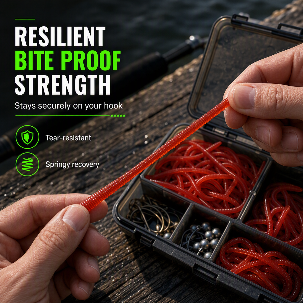 🎣 50 % RABATT UNDER BEGRÄNSAD TID! ✨ Simulerade mjuka fiskebeten i form av daggmaskar – doftande, naturtrogna, hållbara
