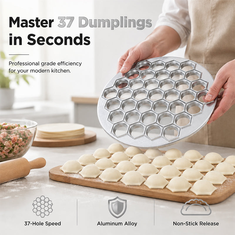 🥰SLUTREA – 50 % RABATT🥟 Dumplingform med 37 hål – Gör 37 dumplings på en gång